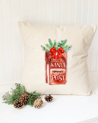 Letters to Santa Mailbox - Square Canvas Pillow