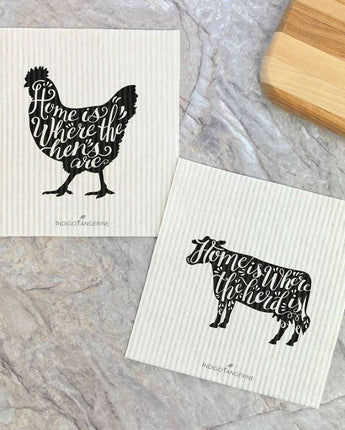 Chicken, Cow 2 pk - Swedish Dish Cloth