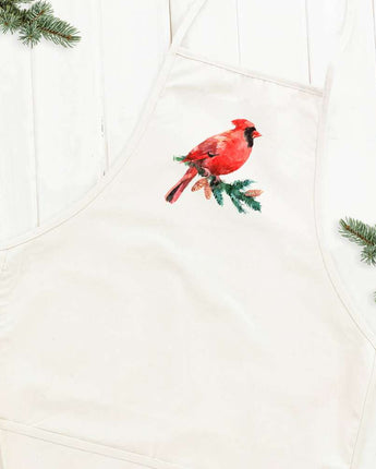 Cardinal on an Evergreen Branch - Women's Apron