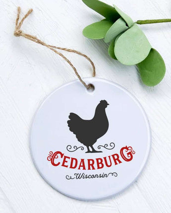 Vintage Icon (Chicken) City/State - Ornament