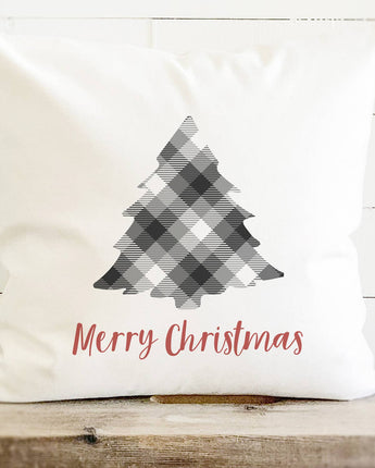 Plaid Christmas Tree - Square Canvas Pillow