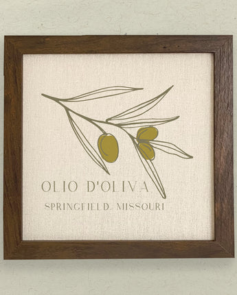 Olio d'Oliva City State - Framed Sign