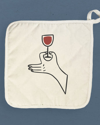 Wine Etiquette - Cotton Pot Holder