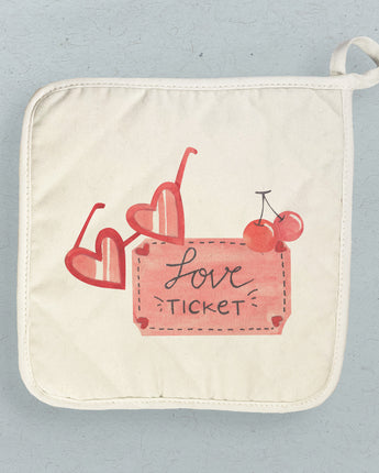 Love Ticket - Valentine's Cotton Pot Holder