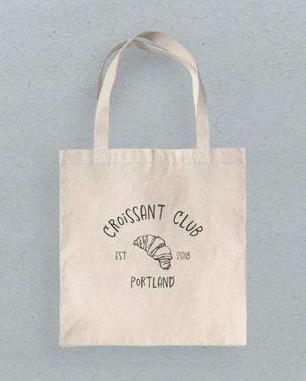 Croissant Club - Custom Canvas Tote Bag