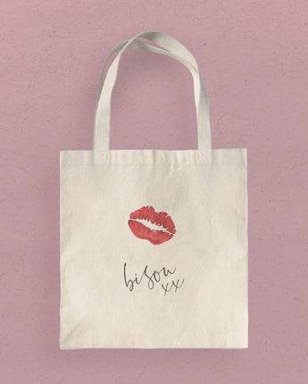 Bisou xx - Valentine's Day Canvas Tote Bag