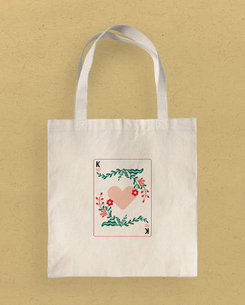 King of Hearts - Valentine's Day Canvas Tote Bag