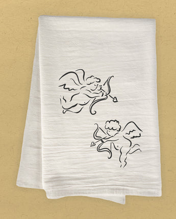 Flying Cupids - Valentine's Cotton Tea Towel