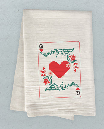 Queen of Hearts - Valentine's Day Cotton Tea Towel