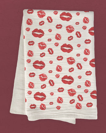 Kisses - Valentine's Day Cotton Tea Towel