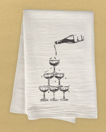 Tower of Glasses - Cotton Tea Towel