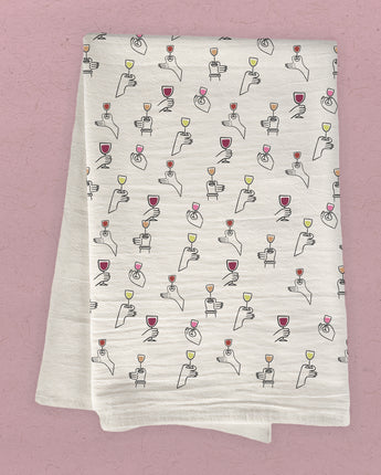 Wine Hands - Cotton Tea Towel