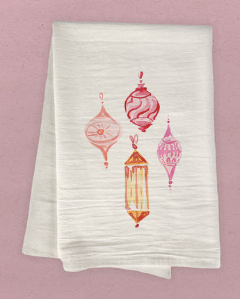 Pink Ornaments - Cotton Tea Towel