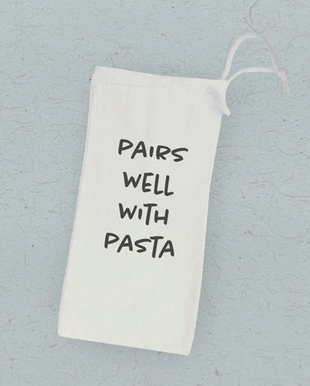 Pairs Well With Pasta - Canvas Wine Bag