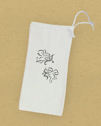 Flying Cupids - Valentine's Canvas Wine Bag