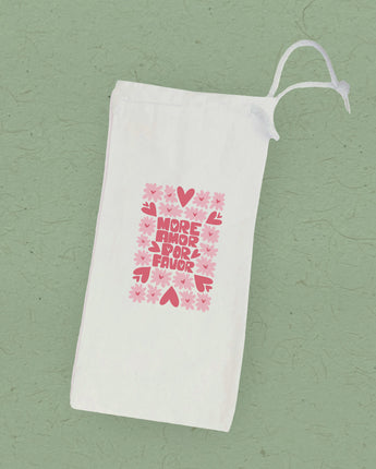 More Amor - Valentine's Canvas Wine Bag