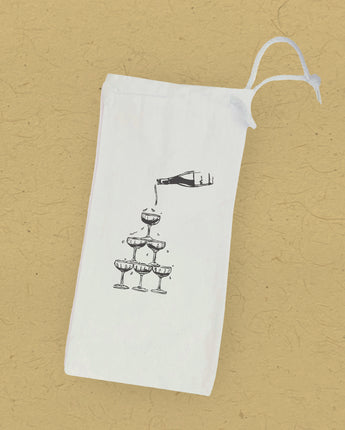 Tower of Glasses - Canvas Wine Bag