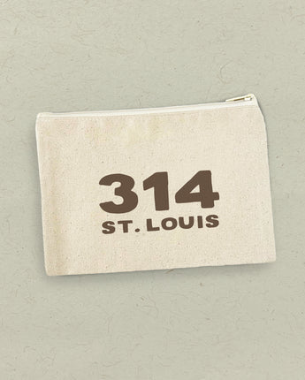 Bold Area Code and City Custom - Canvas Zipper Pouch