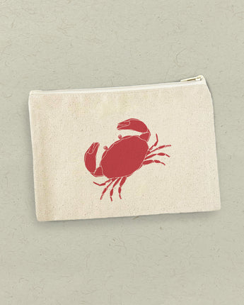 Red Crab - Canvas Zipper Pouch