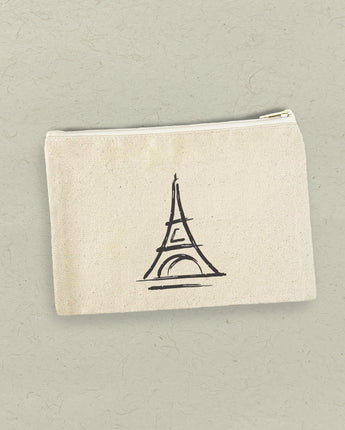 Simple Eiffel Tower - Canvas Zipper Pouch