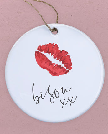 Bisou xx - Valentine's Day Ornament