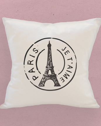 Paris Stamp - Square Canvas Pillow