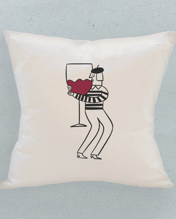 Wine Hugger - Square Canvas Pillow