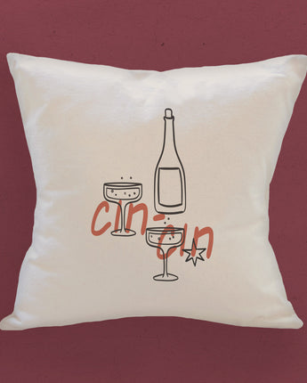 Cin Cin Champagne - Square Canvas Pillow