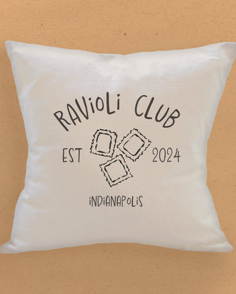 Ravioli Club - Custom Square Canvas Pillow