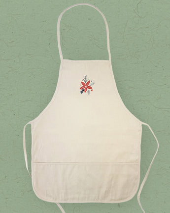 Hand Drawn Red Poinsettia - Women's Apron