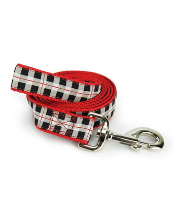 Black & White Plaid - Dog Leash