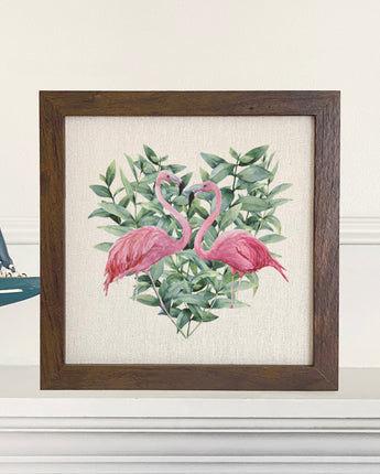 Flamingo Heart - Framed Sign