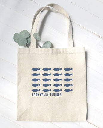 Hand Drawn Fish City State - Canvas Tote Bag
