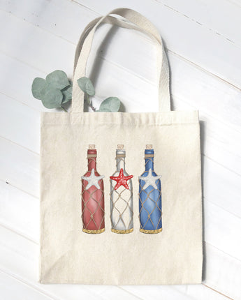 Patriotic Bottles - Canvas Tote Bag