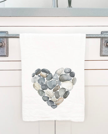 Pebble Heart - Valentine's Day Cotton Tea Towel