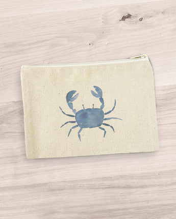 Blue Crab - Canvas Zipper Pouch