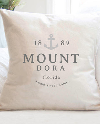 Anchor Home Sweet Home w/ City, State - Square Canvas Pillow