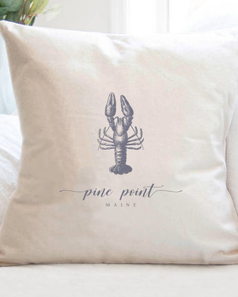 Lobster w/ City, State - Square Canvas Pillow