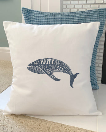 I Am Happy Anywhere - Square Canvas Pillow