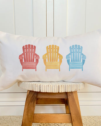 Three Adirondack Chairs - Rectangular Canvas Pillow