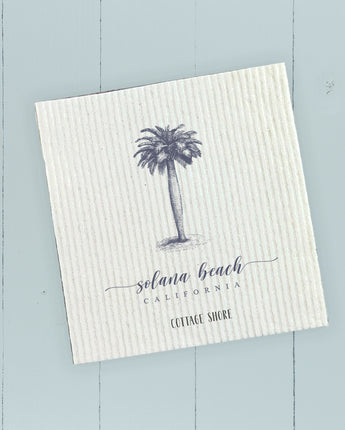 Palm Tree w/ City, State - Swedish Dish Cloth