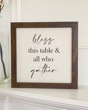 Bless this Table - Framed Sign