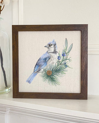 Blue Jay (Fall Birds) - Framed Sign