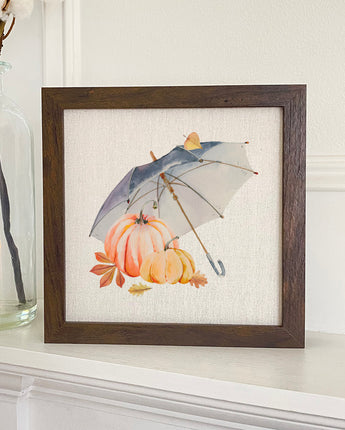 Umbrella Pumpkins - Framed Sign