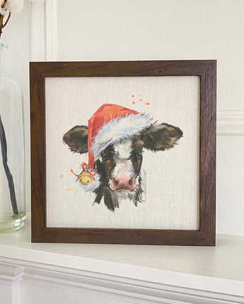 Christmas Cow - Framed Sign