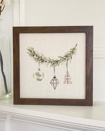 Garland with Ornaments - Framed Sign