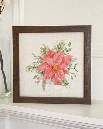 Poinsettia Flower - Framed Sign