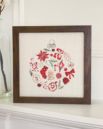 Christmas Collage Ornament - Framed Sign