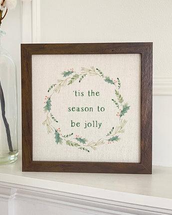 Tis The Season Wreath - Framed Sign