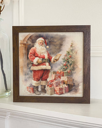 Santa and Tree - Framed Print